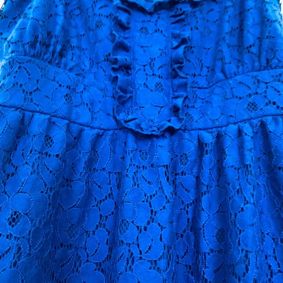 The Limited Tops The Limited Royal Blue Lace Babydoll Tank Poshmark
